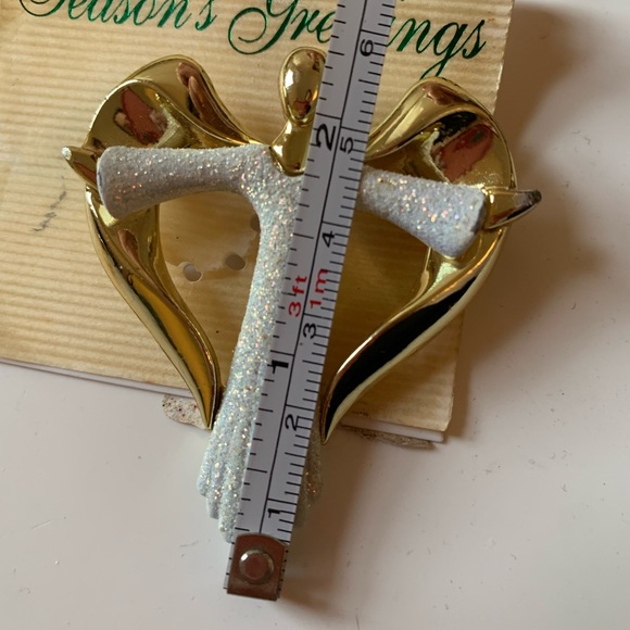 Vintage Angel with Heart Shaped Wings Brooch signed AJC Pin - Picture 6 of 12